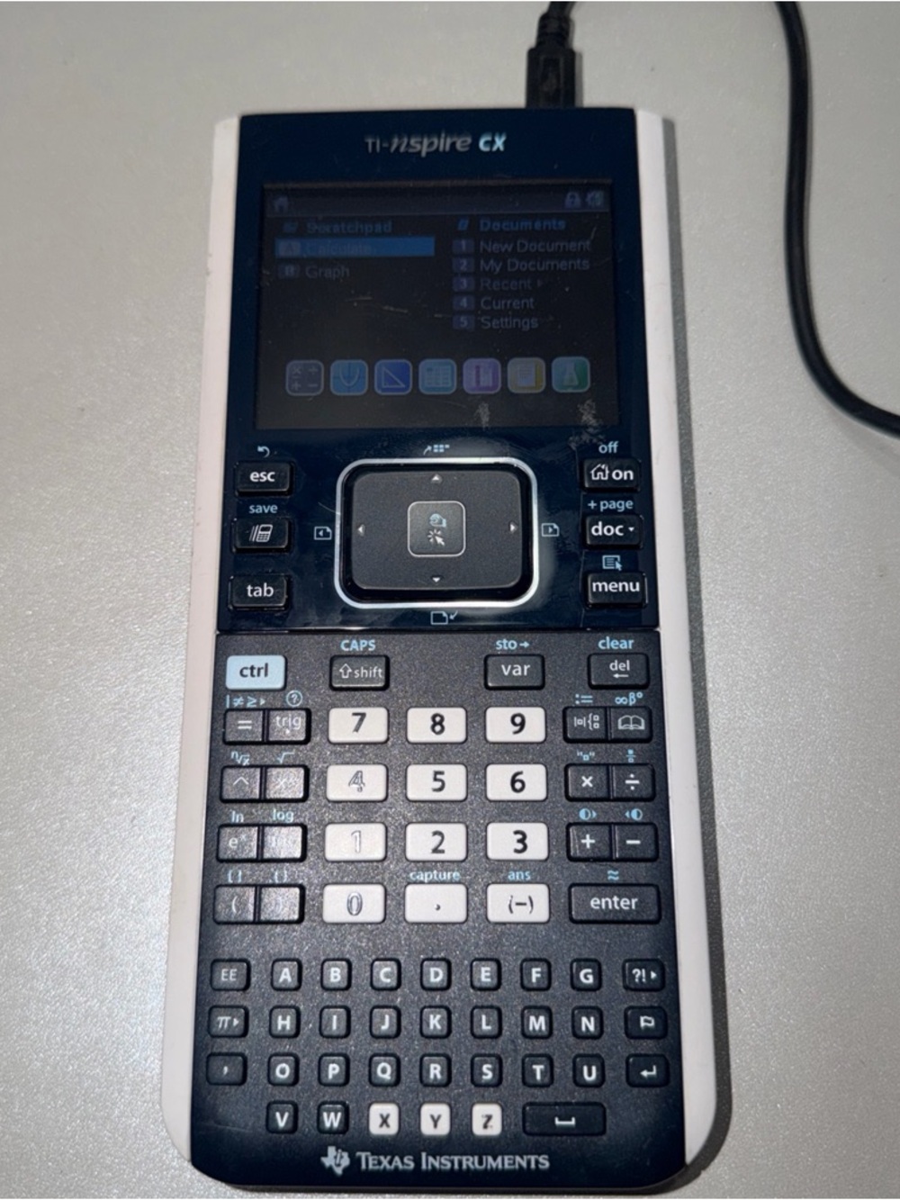 Texas Instruments TI-nspire CX Graphing Calculator in White and Black